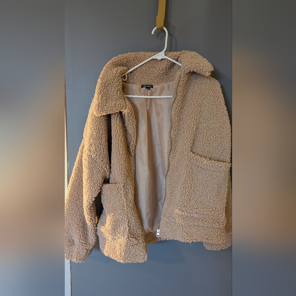 Wild Fable Cozy Tan Sherpa Jacket - Picture 2 of 5